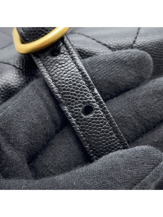 Chanel Backpack 25 Quilted CC Logo Caviar Leather